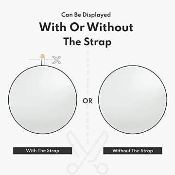 harmati Round Mirror Circle Black - Circular Mirror 31.5 Inch Metal Framed Wall Mounted, Large Hanging Round Wall Mirror Modern Decorative for Bathroom, Living Room, Bedroom, Entryway