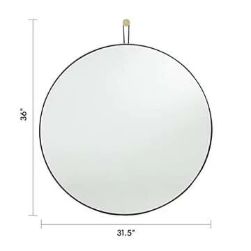 harmati Round 31.5” Black Metal Wall Mirror