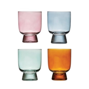 Elegant Creative Co-Op Water Glass Set of 4 Colors