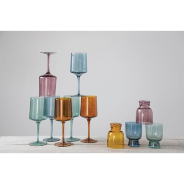 Elegant Creative Co-Op Water Glass Set of 4 Colors