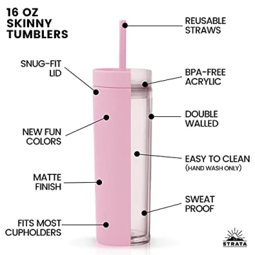 STRATA Skinny Tumblers - Colorful & Insulated Drinkware