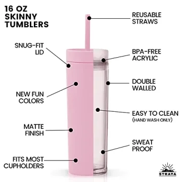 STRATA Skinny Tumblers - Colorful & Insulated Drinkware