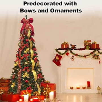 Pre-Lit Christmas Tree with Remote Control and 200 LED Lights
