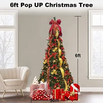 Pre-Lit Christmas Tree with Remote Control and 200 LED Lights