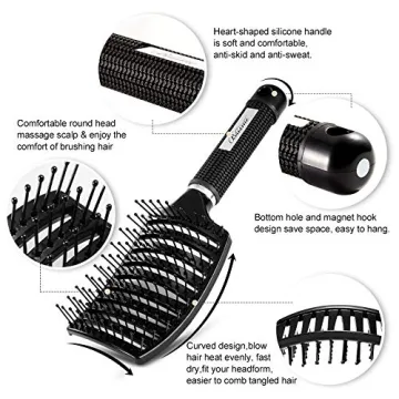 Curved Vented Hair Brush for Fast Drying & Styling