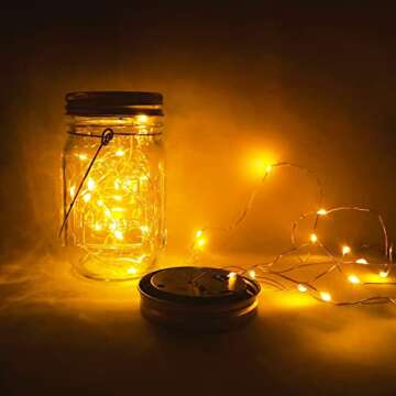 Aikeve 4 Pack Solar Mason Jar Lights for Outdoor Decor