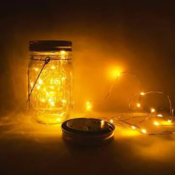 Aikeve 4 Pack Solar Mason Jar Lights for Outdoor Decor