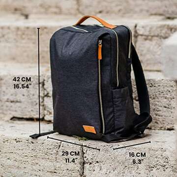 Nordace Siena Smart Backpack with USB Charging - 15.6 Inch Laptop Backpack, 19L Daily Backpack for Travel, Everyday, or Work (Black)