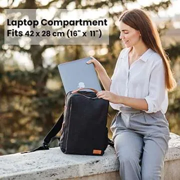 Nordace Siena Smart Backpack with USB Charging - 15.6 Inch Laptop Backpack, 19L Daily Backpack for Travel, Everyday, or Work (Black)