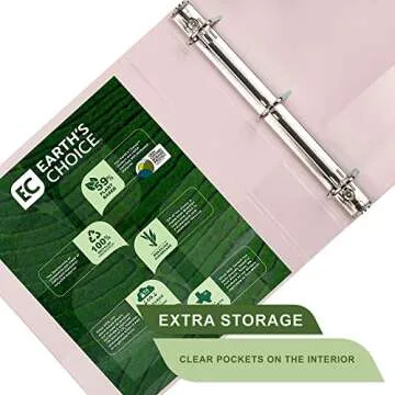 Samsill Plant-Based 1.5 Inch Durable D-Ring, Made in USA, View Binder, Eco-Friendly, USDA Certified Biobased, 4 Pack, Boho Assortment