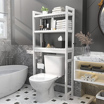 Stylish Homykic Bamboo 3-Tier Toilet Organizer Rack