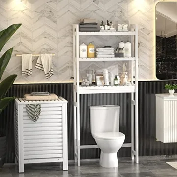 Stylish Homykic Bamboo 3-Tier Toilet Organizer Rack