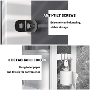 Stylish Homykic Bamboo 3-Tier Toilet Organizer Rack