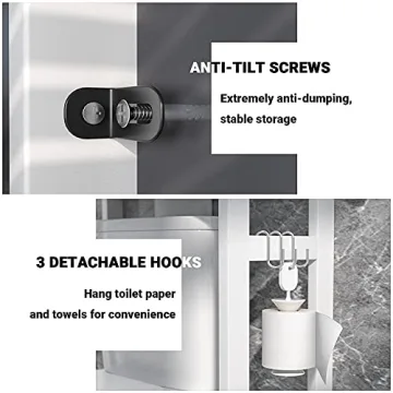 Stylish Homykic Bamboo 3-Tier Toilet Organizer Rack