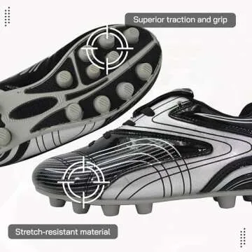 Vizari Striker FG Soccer Shoes for Youth Soccer Players | Black/Silver