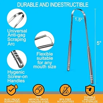 Professional Stainless Steel Tongue Scrapers for Fresh Breath