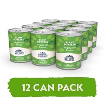 Natural Balance Limited Ingredient Adult Wet Canned Dog Food with Vegan Plant Based Protein and Heal...