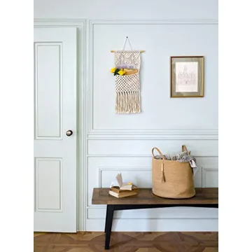 Mkono Macrame Wall Holder for Stylish Storage and Decor