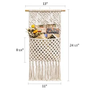 Mkono Macrame Wall Holder for Stylish Storage and Decor