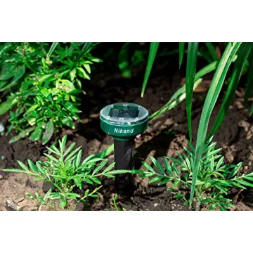 Gopher Repellent Ultrasonic Solar Powered - Mole Repellent Stakes Outdoor Pet Safe - Groundhog Repeller Snake Rodent Gopher Spikes Chaser - Sonic Mole Deterrent Devices (4)