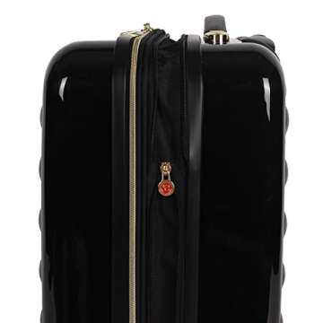 Betsey Johnson Luggage Hardside 3 Piece Set Suitcase With Spinner Wheels (20" 26" 30") (One Size, Heart to Heart Black)