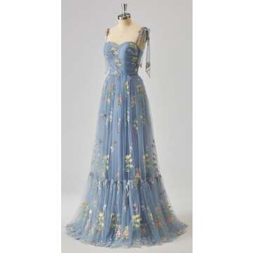 Exquisite Smileven Embroidery Tulle Prom Dress for Teens