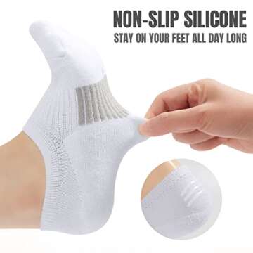 FAYBOX No Show Socks Womens Cushioned Low Cut Invisible Footies for Running Athletic Gym Ankle Socks 6 Pairs