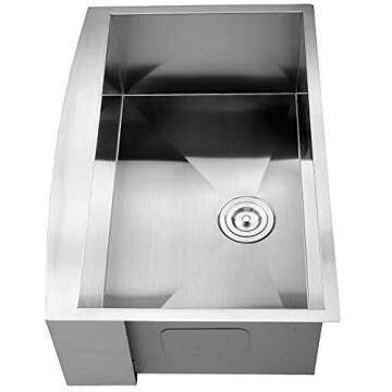 Hotis Commercial Stainless Steel 30 Inch 16 Gauge10 Inch Deep Drop In Undermount Single Bowl Farmhouse Apron Front Kitchen Sink, Deep Basin Sink with Drain and Dish Grid