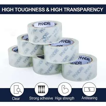 PANDRI Packing Tape 18 Rolls Heavy Duty Clear Shipping Tape