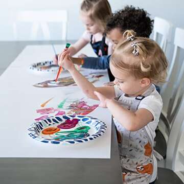 BABYBOET Girls and Boys Kids Apron, Toddler Apron with Pocket for Painting, Cooking, Baking, Gardening and Crafts – Unisex Print on Cotton with Adjustable Neck Strap-(Small 3-5 yrs, Dinos Alphabet)