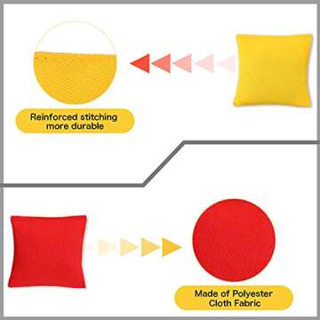 Skylety Colorful Nylon Cornhole Bean Bags for Fun Outdoor Games