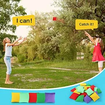 Skylety Colorful Nylon Cornhole Bean Bags for Fun Outdoor Games