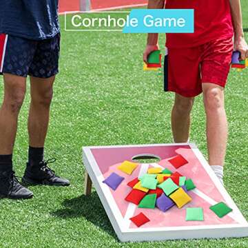 Skylety Colorful Nylon Cornhole Bean Bags for Fun Outdoor Games
