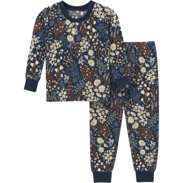 Cozy Modern Moments Baby Pajama Set in Navy Floral