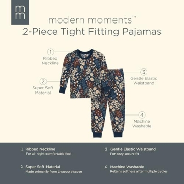 Cozy Modern Moments Baby Pajama Set in Navy Floral
