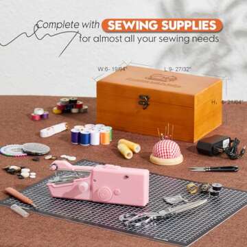 Hand Sewing Machine, Handheld Sewing Machine Mini Portable Cordless, Perfect for Adults, Beginners, ...