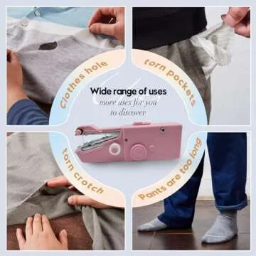 Hand Sewing Machine, Handheld Sewing Machine Mini Portable Cordless, Perfect for Adults, Beginners, Kids DIY, Home and Travel Sewing, Wooden Sewing Box with 153 Sewing Supplies