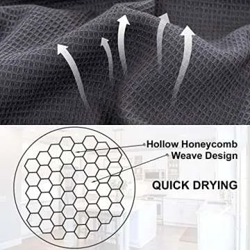 PY HOME & SPORTS Dish Towels Set, 100% Cotton Waffle Weave Kitchen Towels 8 Pieces, Super Absorbent Kitchen Hand Dish Cloths for Drying and Cleaning 17 x 25 Inches