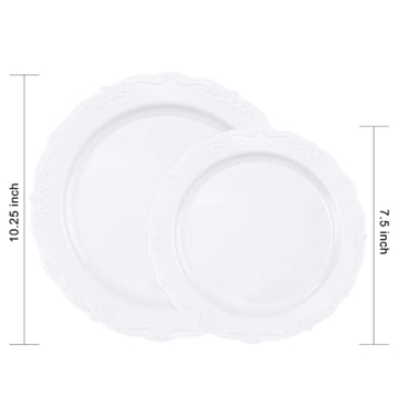 Elegant White Disposable Plastic Plates Perfect for Any Celebration
