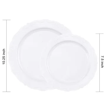 Elegant White Disposable Plastic Plates Perfect for Any Celebration