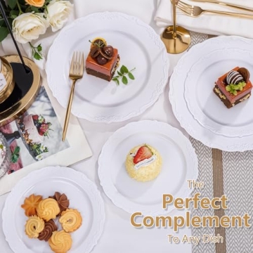 Elegant White Disposable Plastic Plates Perfect for Any Celebration