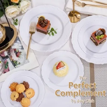 Elegant White Disposable Plastic Plates Perfect for Any Celebration
