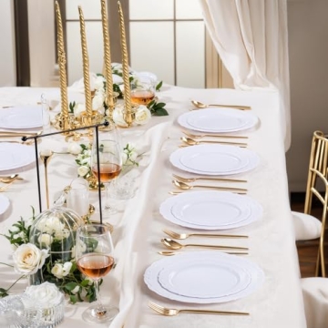 Elegant White Disposable Plastic Plates Perfect for Any Celebration