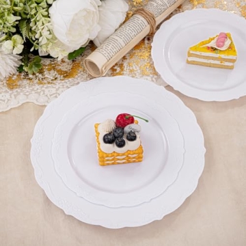 Elegant White Disposable Plastic Plates Perfect for Any Celebration