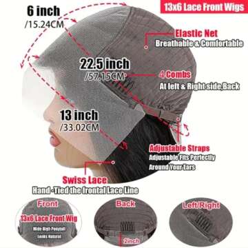 Yilike 28 Inch 13x6 Lace Front Wigs Human Hair Pre Plucked Body Wave HD Lace Front Wigs Human Hair 180% Density Frontal Glueless Wigs Human Hair with Baby Hair