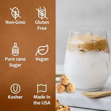 Syruvia Chocolate Chip Cookie Dough Syrup - 25.4 fl oz. Premium Coffee Flavoring Syrup. Kosher, and Gluten-Free. Ideal for Enhancing Drinks, Sodas, Shakes, Desserts, and More.