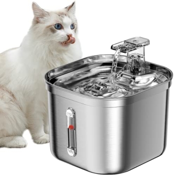 Homtyler Cat Water Fountain - High Quality Stainless Steel Pet Fountain for Cats