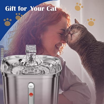 Homtyler Cat Water Fountain - Stainless Steel Design
