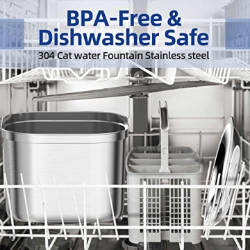 Homtyler Cat Water Fountain - Stainless Steel Design