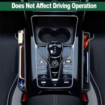 JUSHACHENGTA 2 Pack Car Seat Gap Filler Leather Car Box Seat Organizer and Storages Automotive Accessories - Front Seats Car Adjustable Gap Filler for Phones, Glasses, Keys, Cards